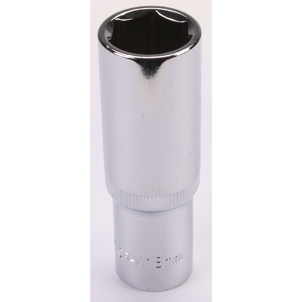 Sealey 1/2"Dr Deep Socket 18mm (Mirror Finish)