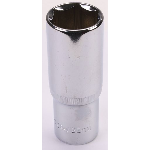 Sealey 1/2"Dr Deep Socket 22mm (Mirror Finish)