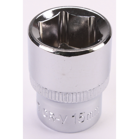 Sealey 3/8"Dr Socket 15mm (Mirror Finish)