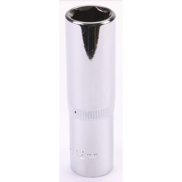 Sealey 3/8"Dr Deep Socket 12mm (Mirror Finish)