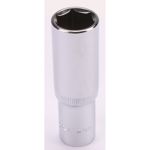 Sealey 3/8"Dr Deep Socket 14mm (Mirror Finish)