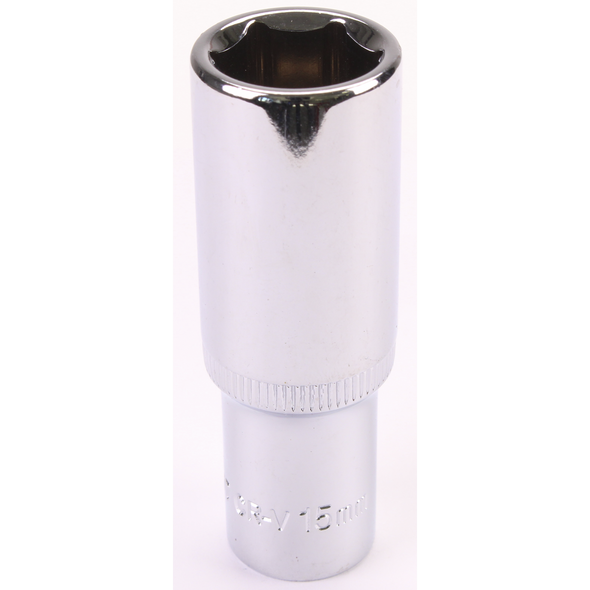 Sealey 3/8"Dr Deep Socket 15mm (Mirror Finish)