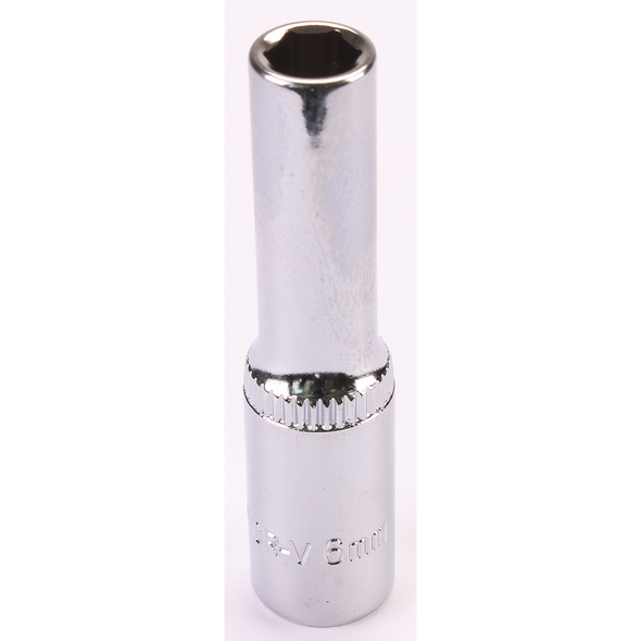 Sealey 1/4"Dr Deep Socket 6mm (Mirror Finish)
