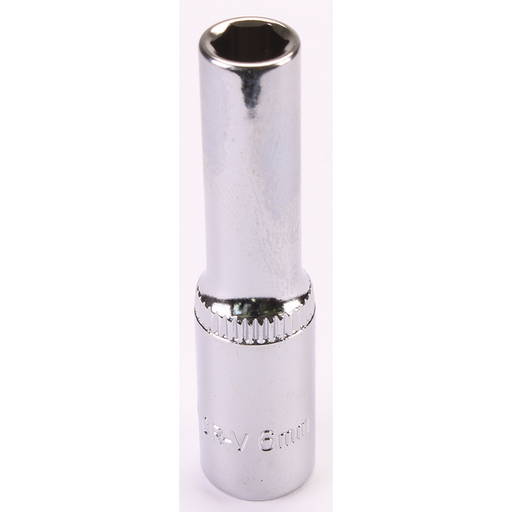 Sealey 1/4"Dr Deep Socket 6mm (Mirror Finish)