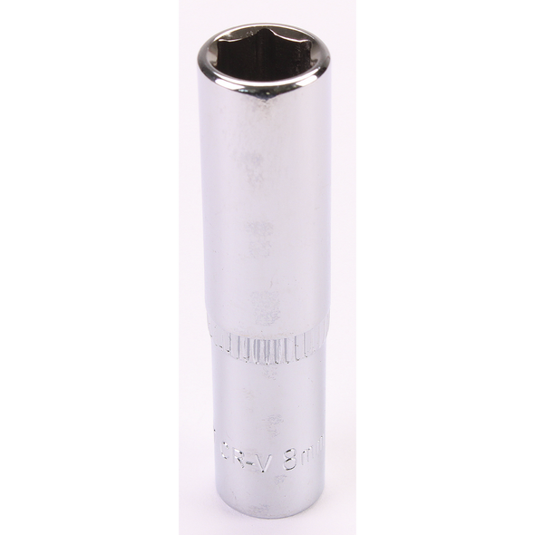 Sealey 1/4"Dr Deep Socket 8mm (Mirror Finish)
