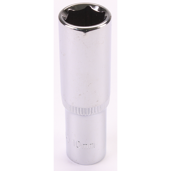 Sealey 1/4"Dr Deep Socket 10mm (Mirror Finish)