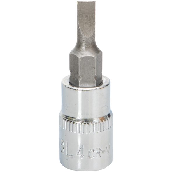 Sealey 1/4"Dr Slotted Socket Bit 4mm
