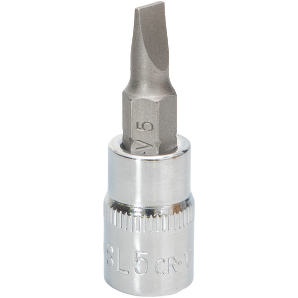 Sealey 1/4"Dr Slotted Socket Bit 5mm