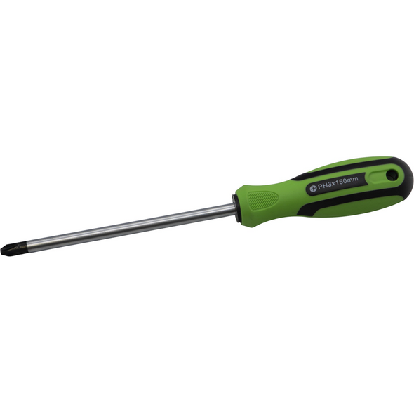 Sealey Phillips Screwdriver PH3 x 150mml (Black/Green)