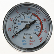 Sealey Gauge 200psi, 50mm od, rear fitting