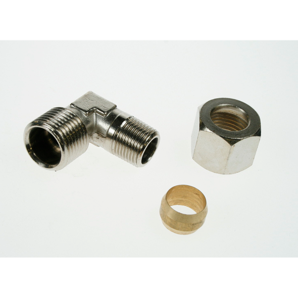 Sealey Elbow 3/8"bsp male- 14mm pipe c/w olive