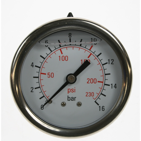 Sealey Gauge 230psi, 65mm od, rear mounting