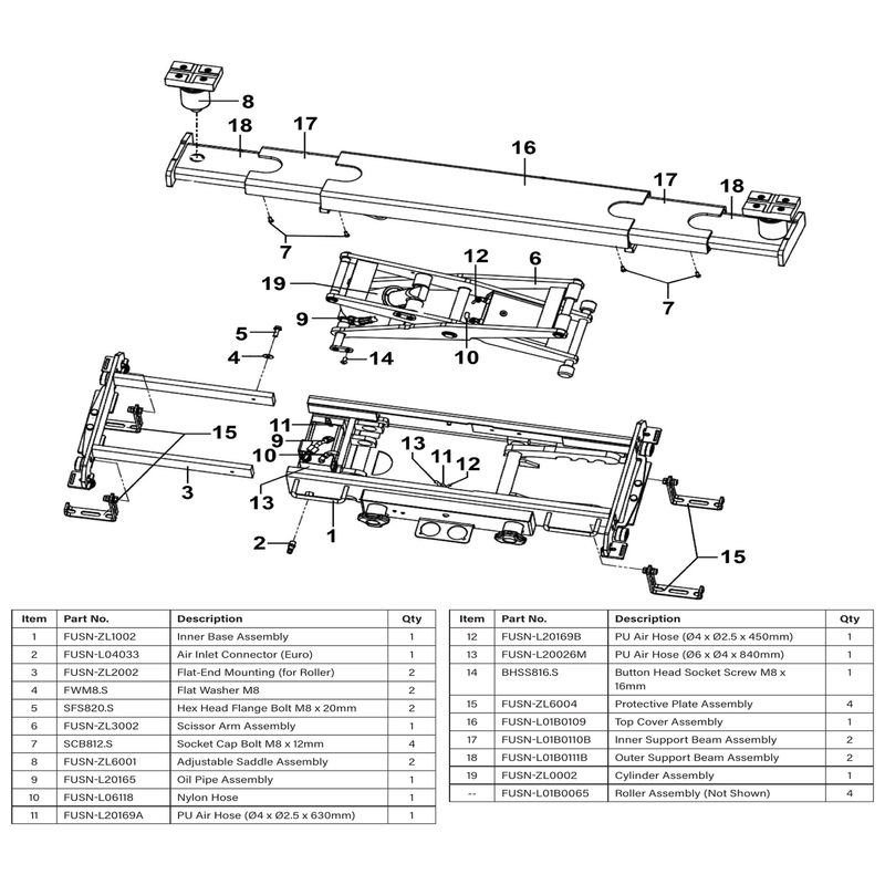 Sealey Outer Support Beam Assembly