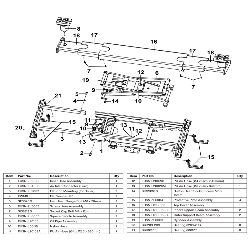 Sealey Scissor Arm Assembly