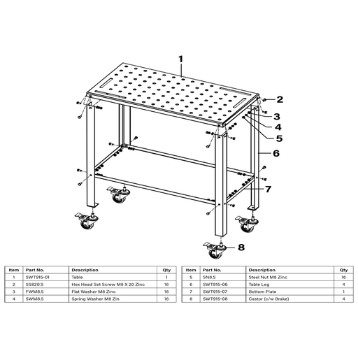 Sealey Table Leg