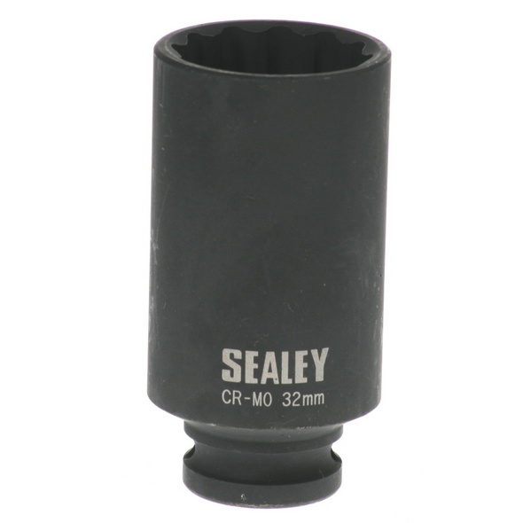 Sealey 1/2"dr.impact hub nut socket 32mm (12pt)