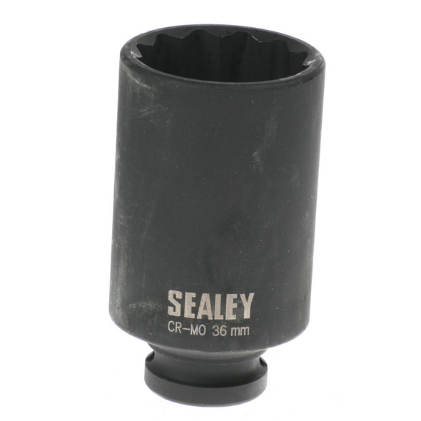 Sealey 1/2"dr.impact hub nut socket 36mm (12pt)