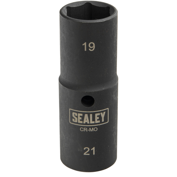 Sealey 1/2"Dr Deep Impact Socket 80mm Double Ended 19-21mm