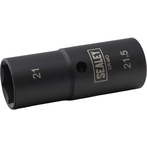 Sealey 1/2"Dr Deep Impact Socket 80mm Double Ended 21-21.5mm