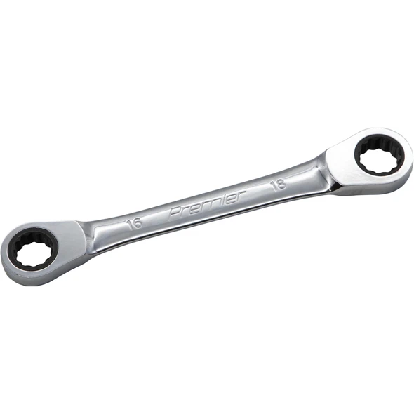 Sealey Micro-lock ratchet dbl ring spanner (16x18)