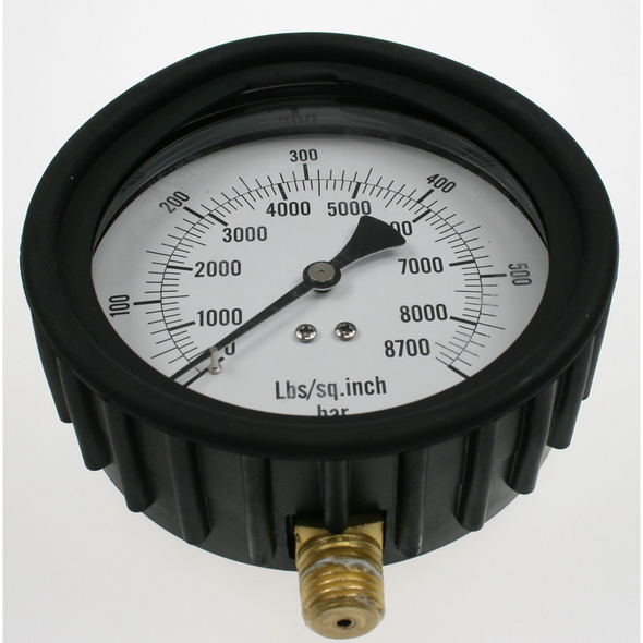 Sealey Gauge 0-8700 psi 60bar, btm mtg, 100mm od.(lsa)