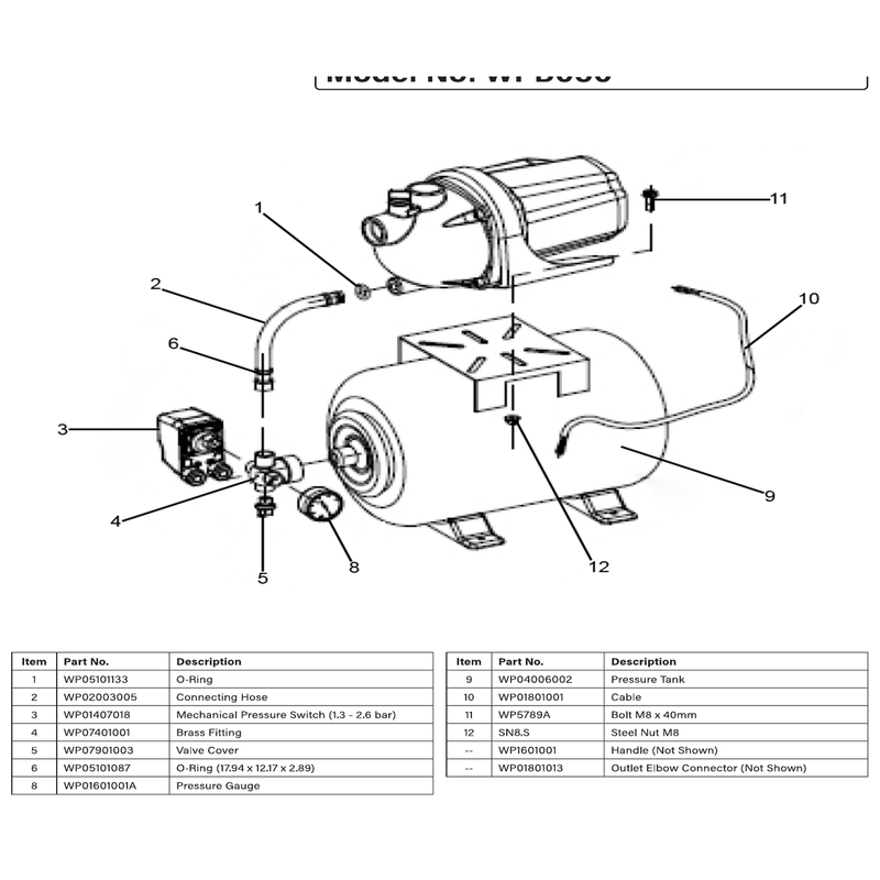 Sealey Connecting hose 22mm x 260mm