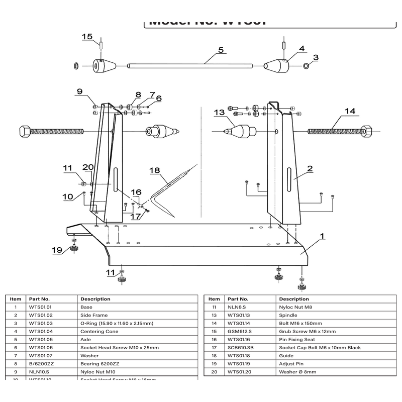 Sealey Bolt m16x150