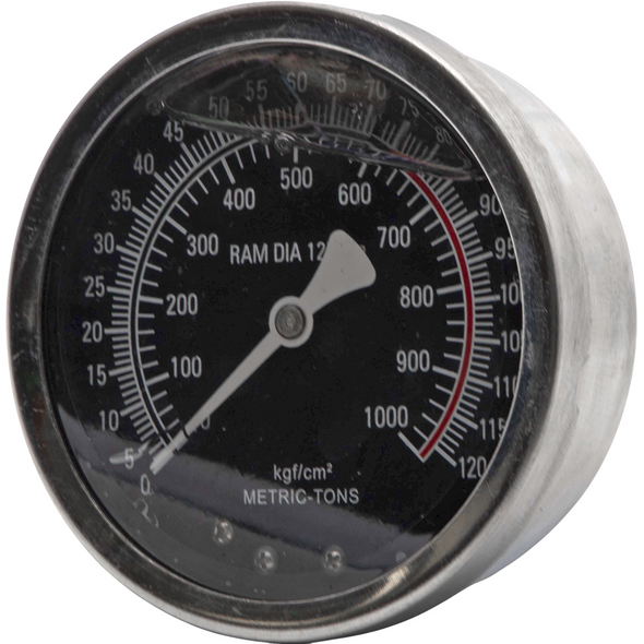 Sealey Gauge 1000Kgf/Cm2 120Tonnes 110mm Od Rear Fitting