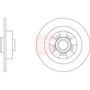 Apec 2 x Solid Rear Brake Discs DSK3368