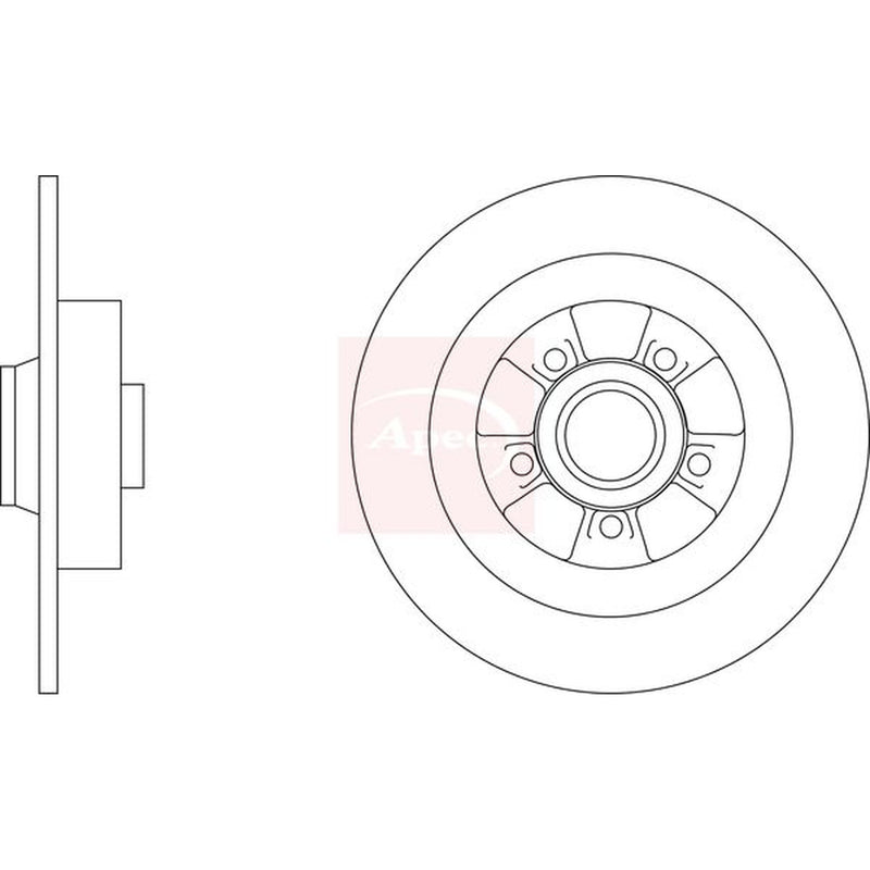 Apec 2 x Solid Rear Brake Discs DSK3368