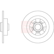 Apec 2 x Solid Rear Brake Discs DSK3368