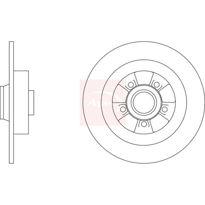 Apec 2 x Solid Rear Brake Discs DSK3368