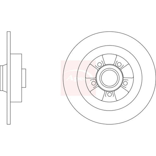 Apec 2 x Solid Rear Brake Discs DSK3368