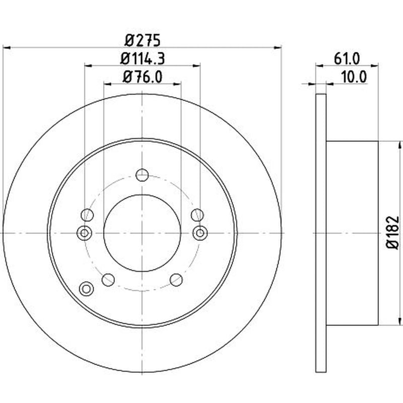 DON 2 x Solid Rear Brake Discs PCD21702