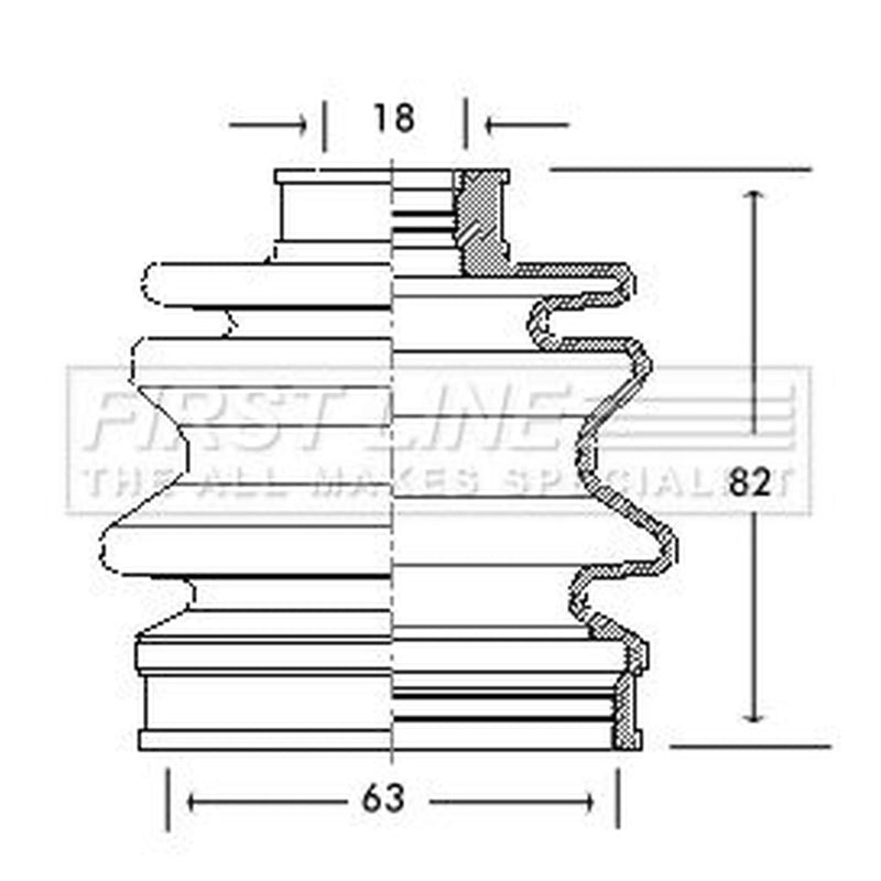 First Line Drive Shaft Bellow Kit Front Left FCB2076