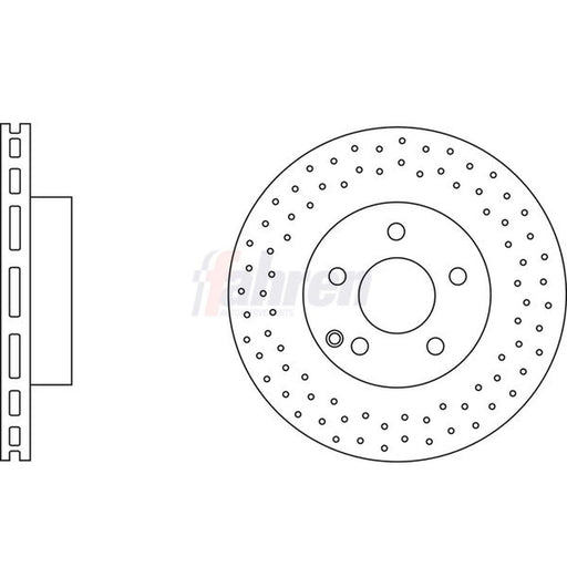 Fahren 2 x Perforated/Vented Front Brake Discs FBD6649