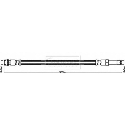 Borg & Beck Brake Hydraulic Hose Line Rear Left BBH8329
