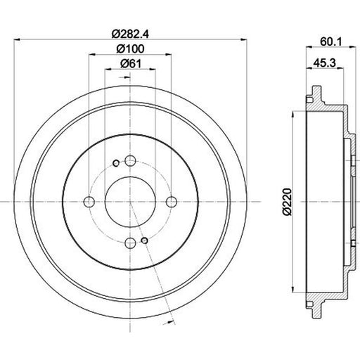 Mintex Brake Drum Assembly Rear MBD348