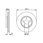Bosch 2 x Vented Front Brake Discs 0 986 479 R28
