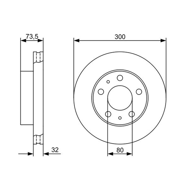Bosch 2 x Vented Front Brake Discs 0 986 479 315