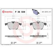 Brembo 4 x Front Brake Pad Set P36028