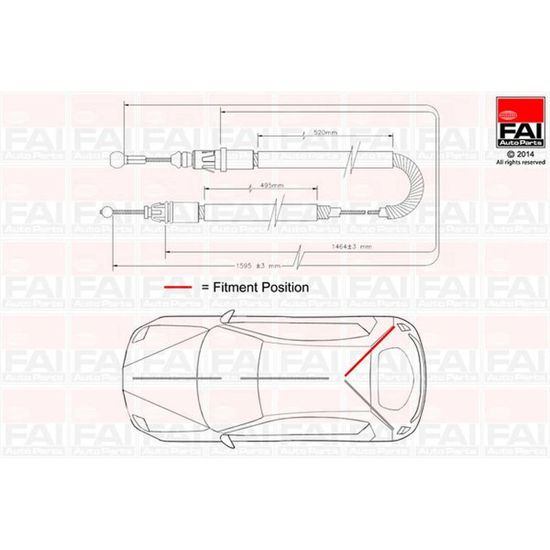 FAI Handbrake Cable Right Rear FBC0134
