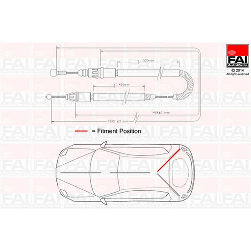 FAI Handbrake Cable Right Rear FBC0134