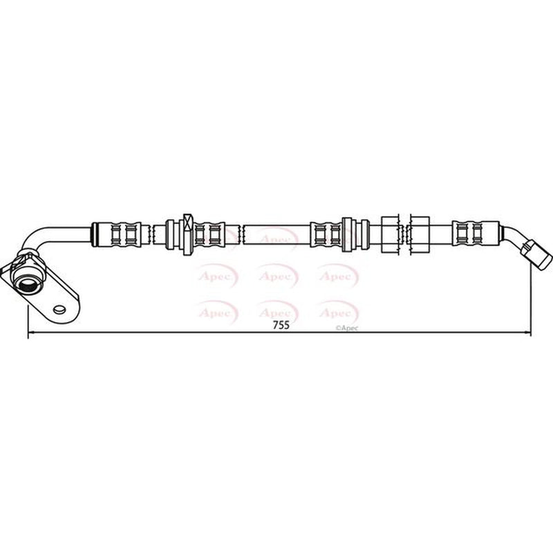 Apec Brake Hydraulic Hose Line Front Right HOS3661