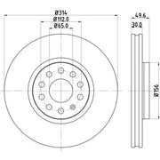 DON 2 x Internally Vented Front Brake Discs PCD11732