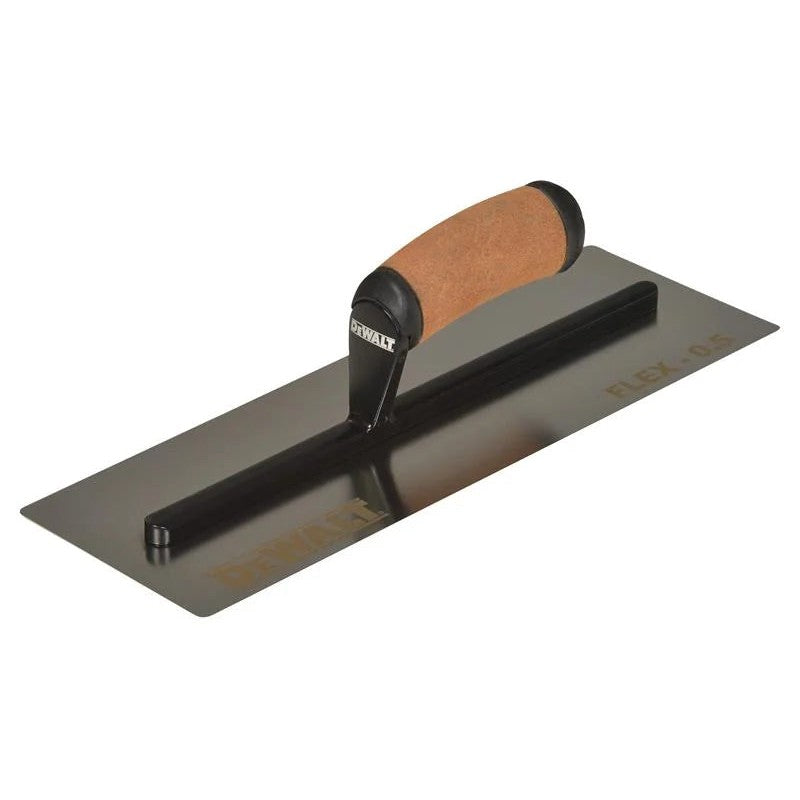 DEWALT Drywall FLEX Stainless Steel Flat Trowel, Leather Handle 14in 0.4-0.5mm