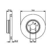 Bosch 2 x Vented Front Brake Discs 0 986 479 475