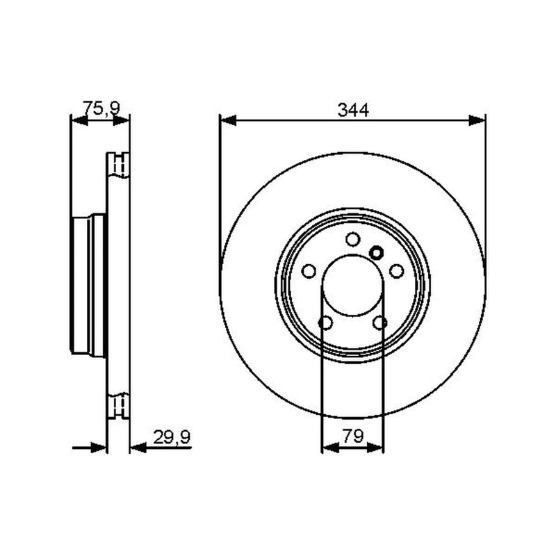 Bosch 2 x Vented Front Brake Discs 0 986 479 475