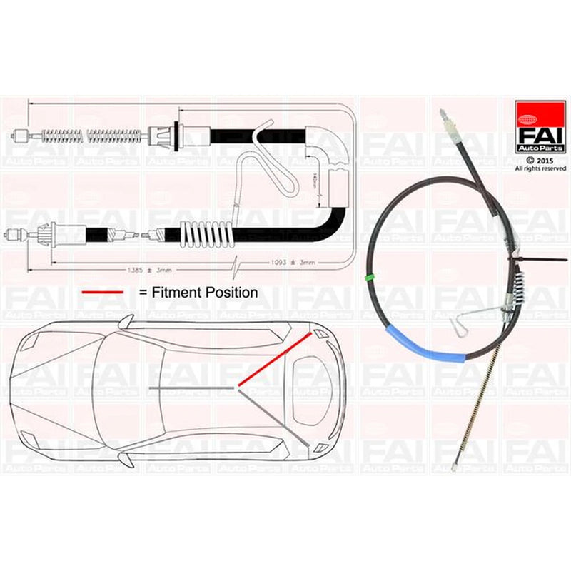 FAI Handbrake Cable Right Rear FBC0067