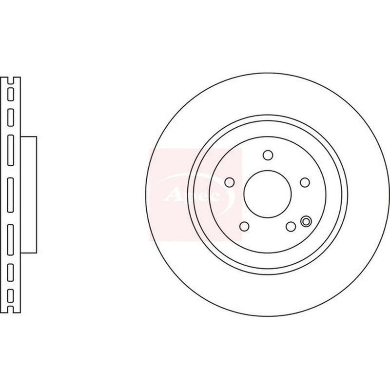Apec 2 x Vented Front Brake Discs DSK3273